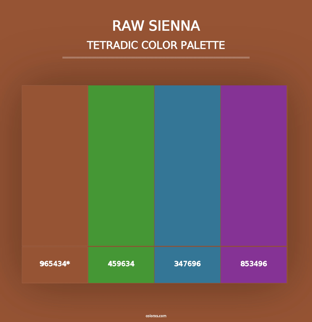 Raw Sienna - Tetradic Color Palette