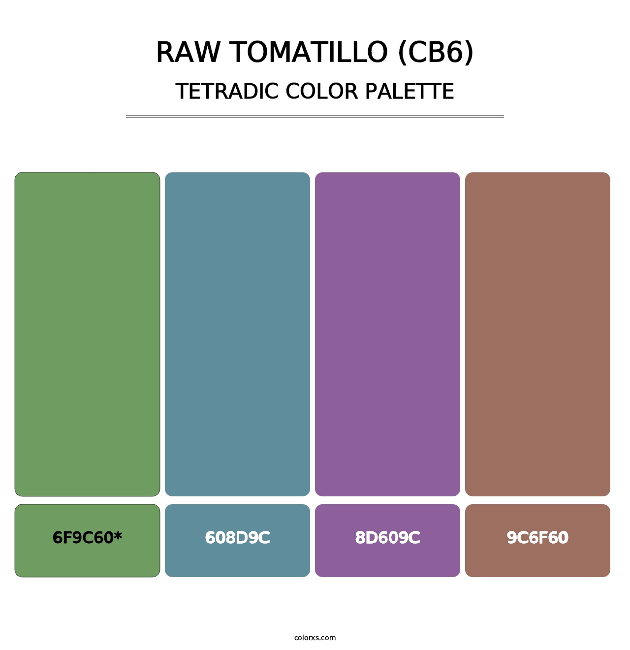 Raw Tomatillo (CB6) - Tetradic Color Palette