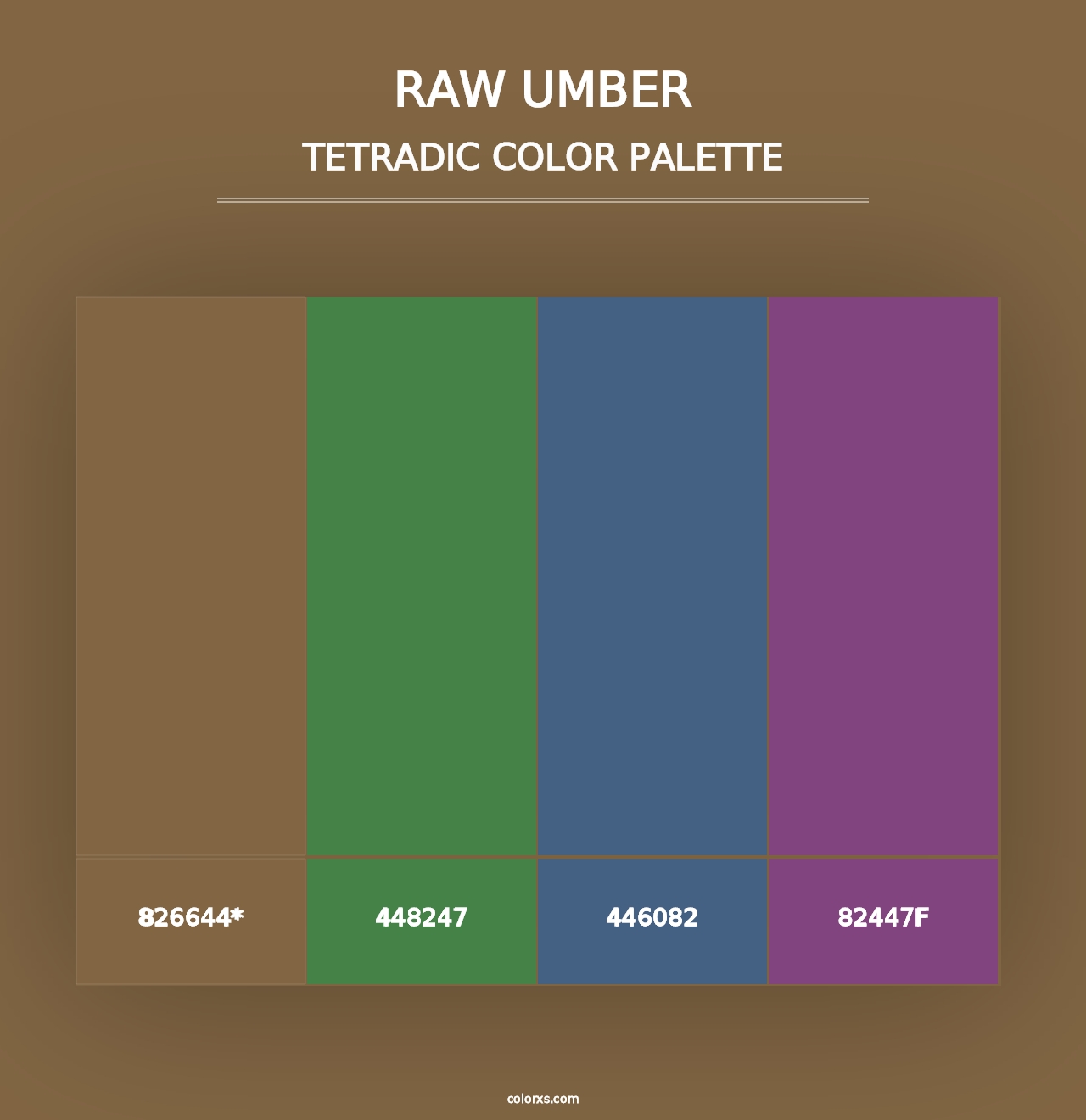 Raw Umber - Tetradic Color Palette