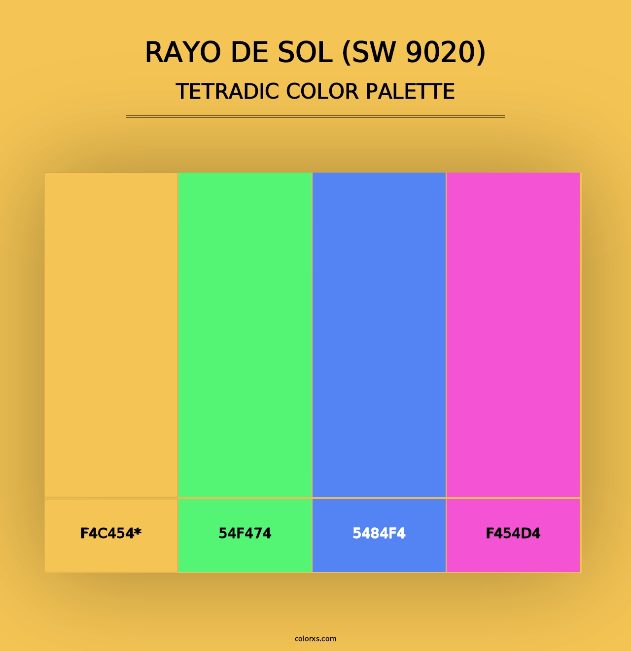 Rayo de Sol (SW 9020) - Tetradic Color Palette