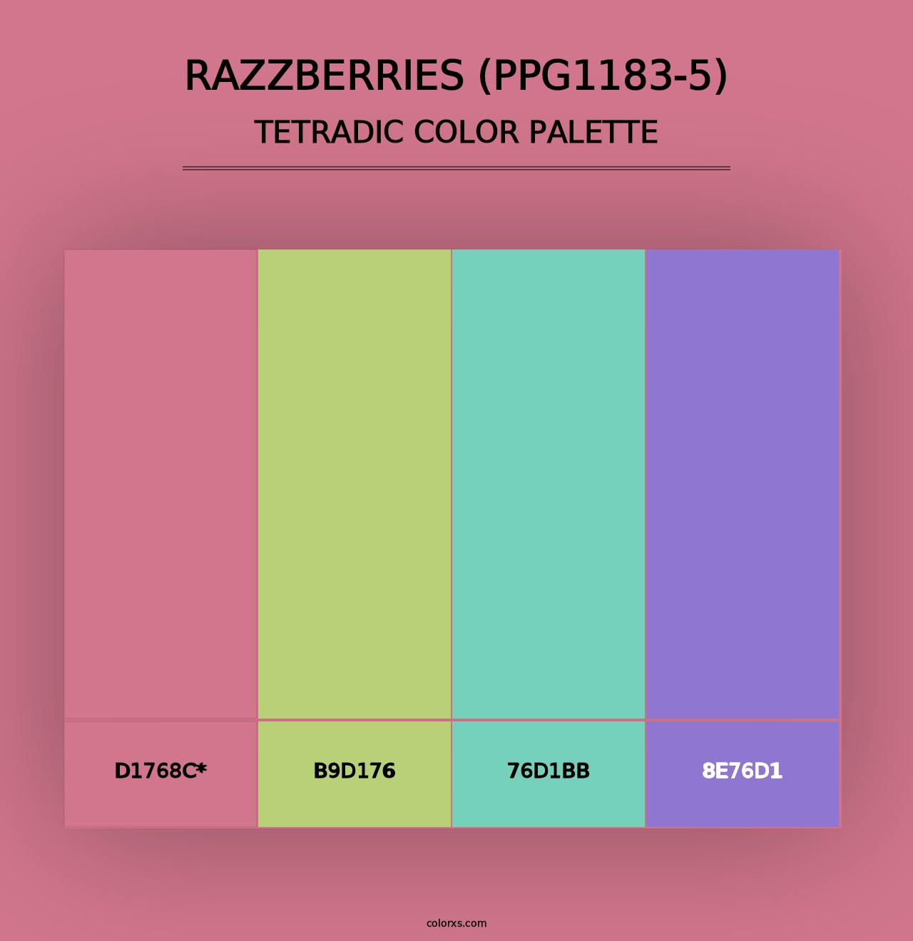 Razzberries (PPG1183-5) - Tetradic Color Palette