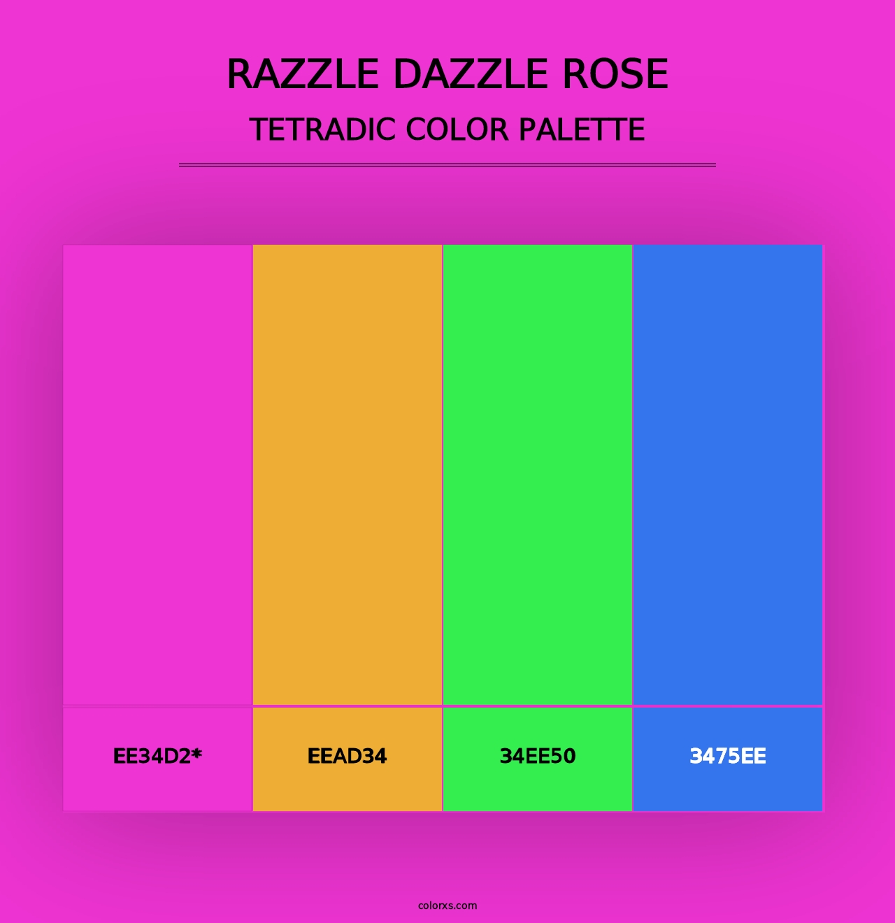 Razzle Dazzle Rose - Tetradic Color Palette