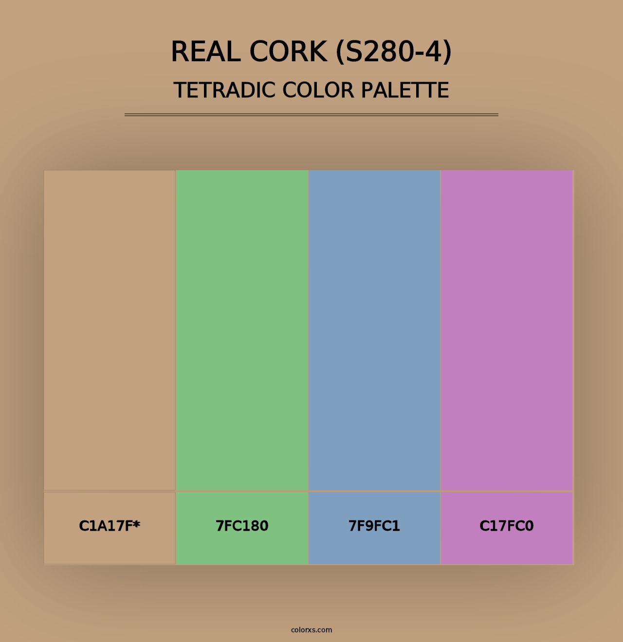 Real Cork (S280-4) - Tetradic Color Palette