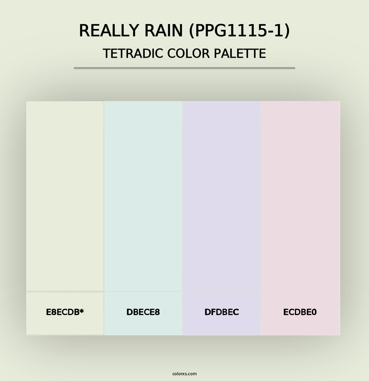 Really Rain (PPG1115-1) - Tetradic Color Palette