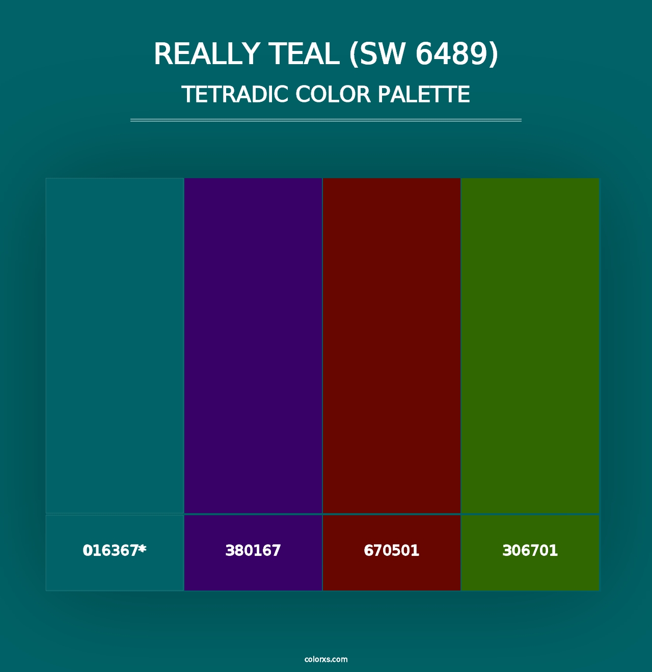 Really Teal (SW 6489) - Tetradic Color Palette