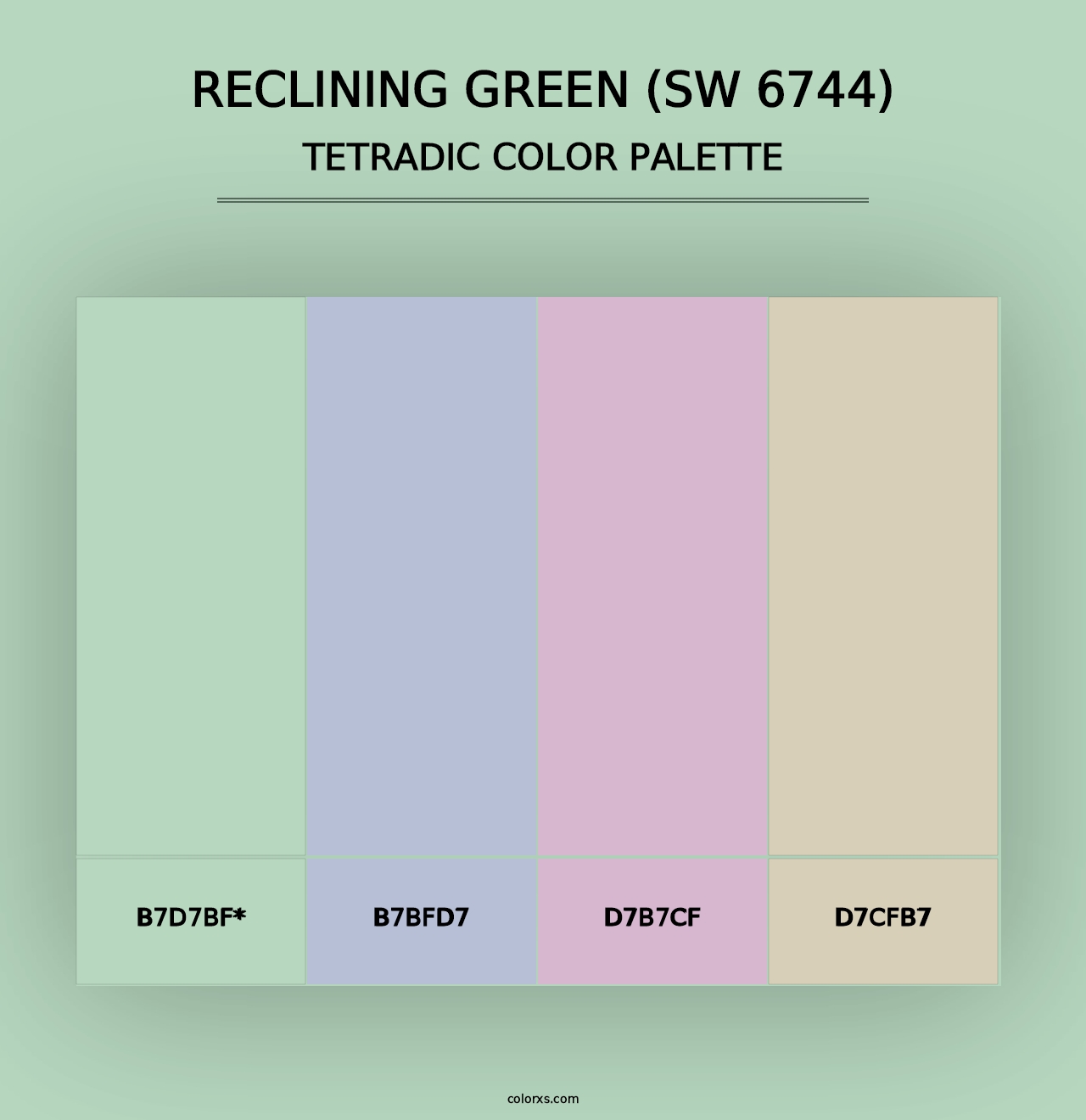 Reclining Green (SW 6744) - Tetradic Color Palette