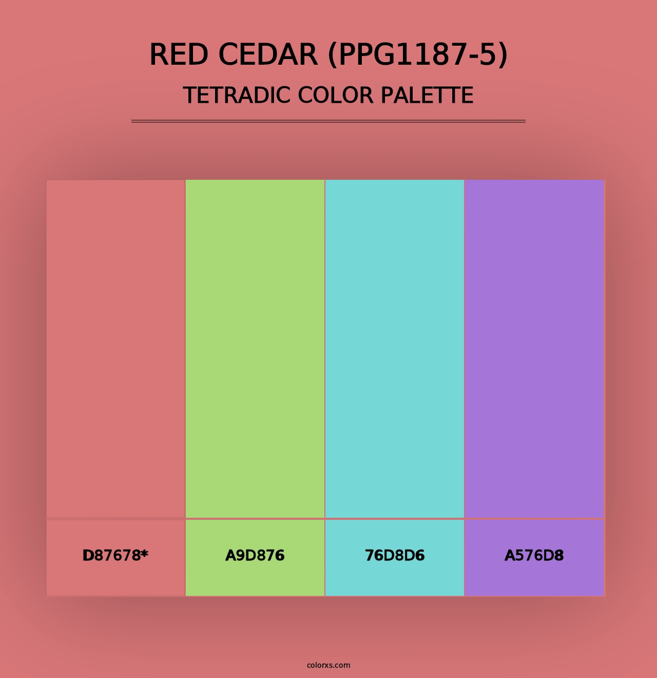 Red Cedar (PPG1187-5) - Tetradic Color Palette