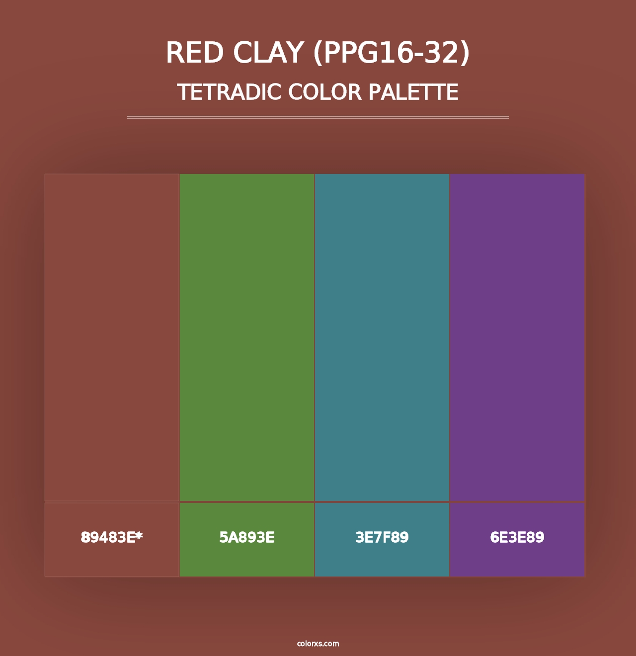 Red Clay (PPG16-32) - Tetradic Color Palette