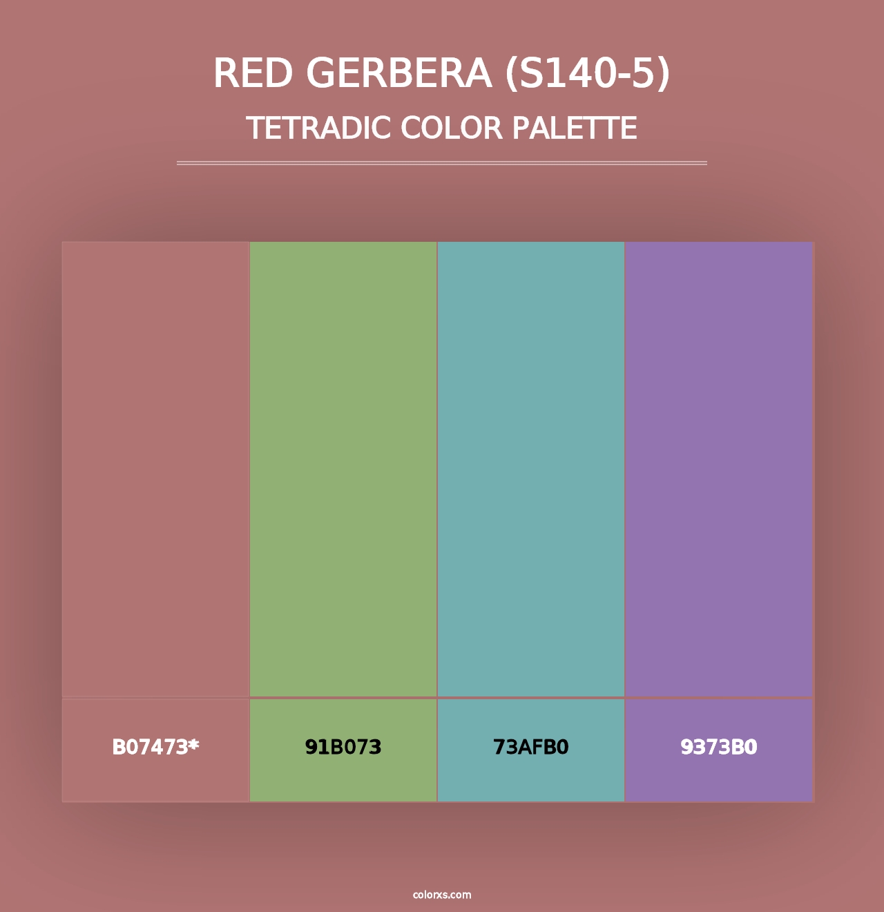 Red Gerbera (S140-5) - Tetradic Color Palette