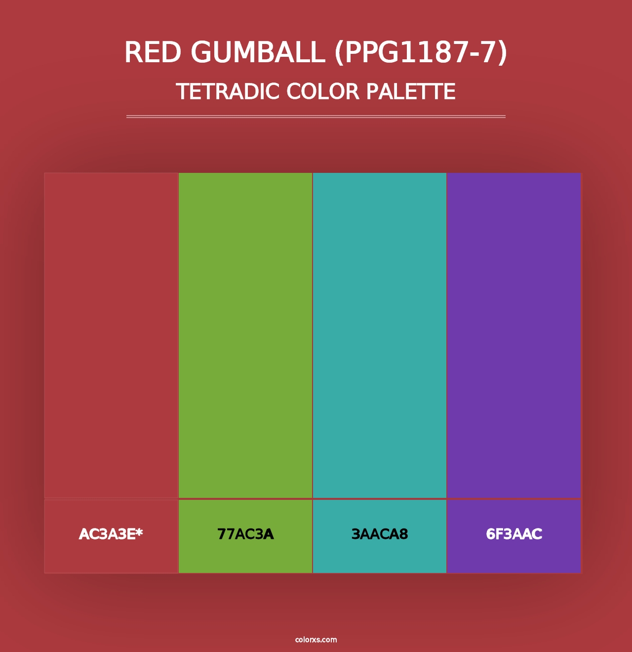 Red Gumball (PPG1187-7) - Tetradic Color Palette