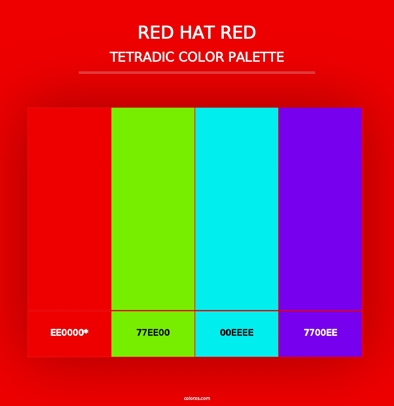 Red Hat Red - Tetradic Color Palette