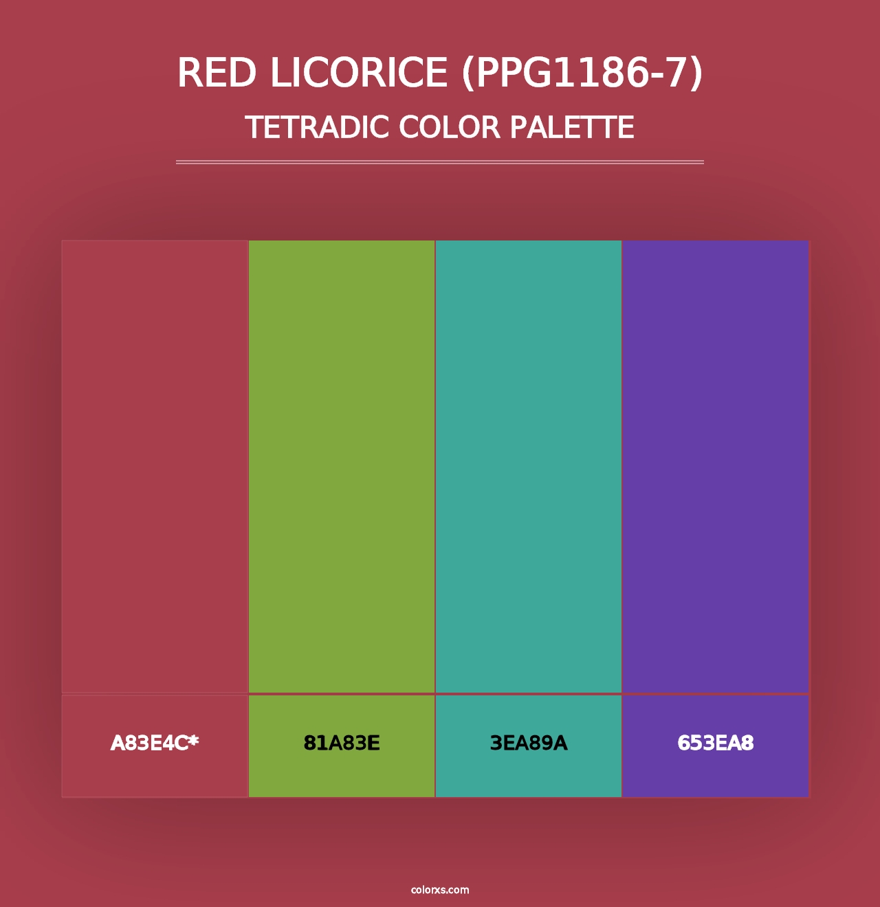 Red Licorice (PPG1186-7) - Tetradic Color Palette