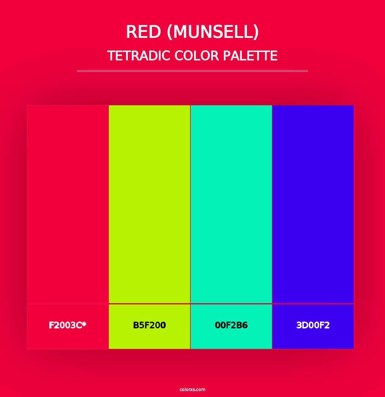 Red (Munsell) - Tetradic Color Palette