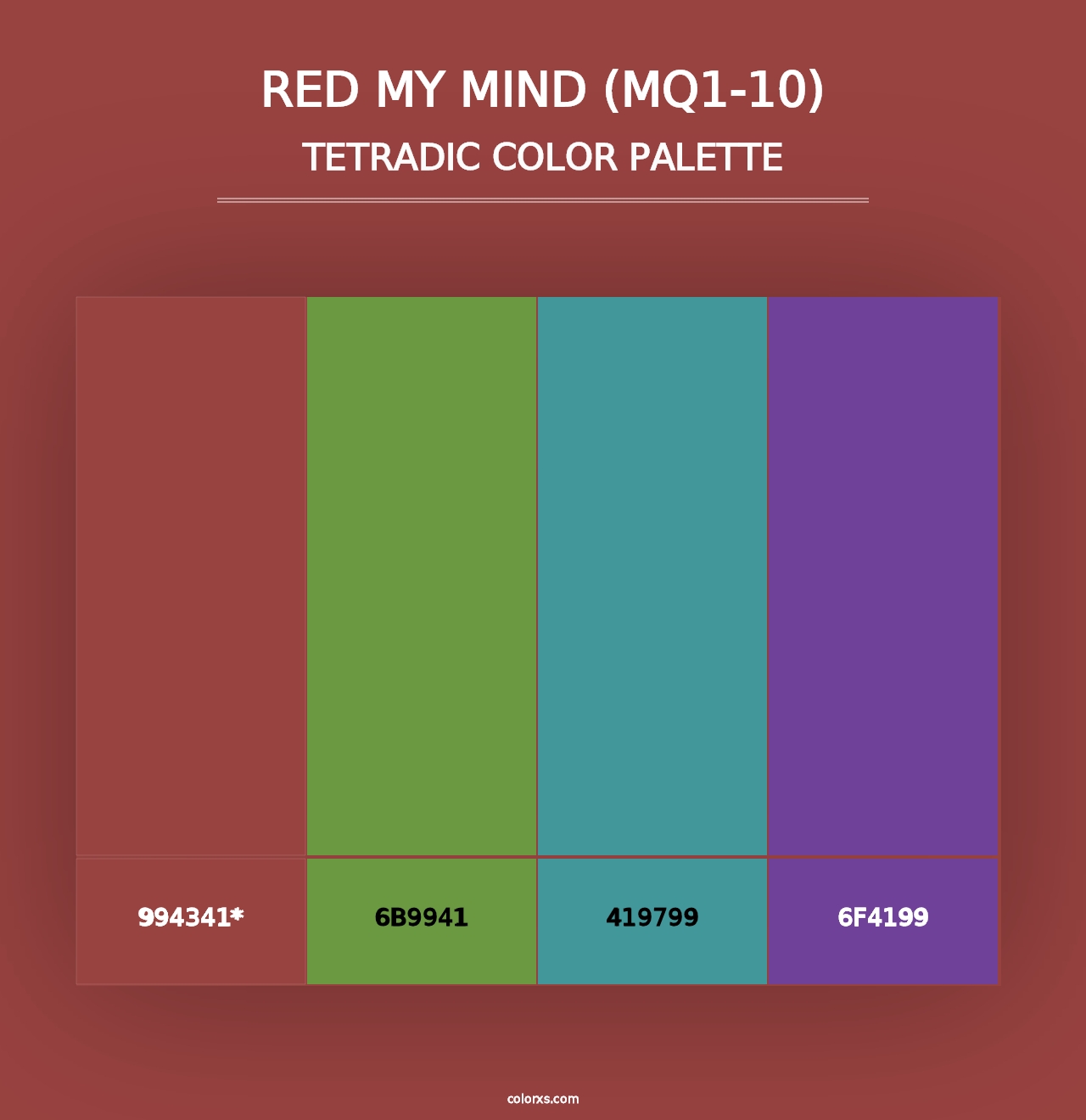 Red My Mind (MQ1-10) - Tetradic Color Palette