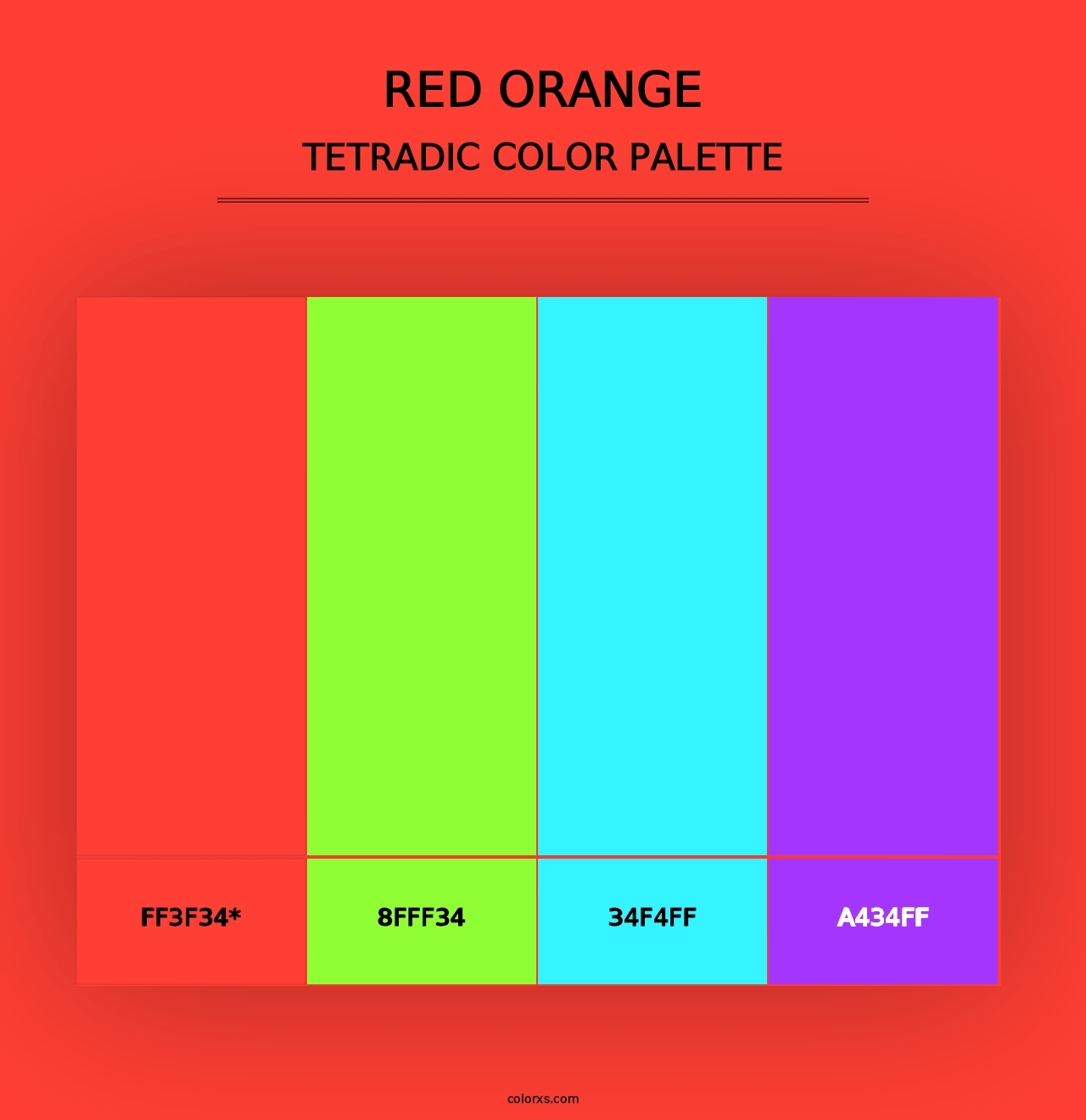 Red Orange - Tetradic Color Palette