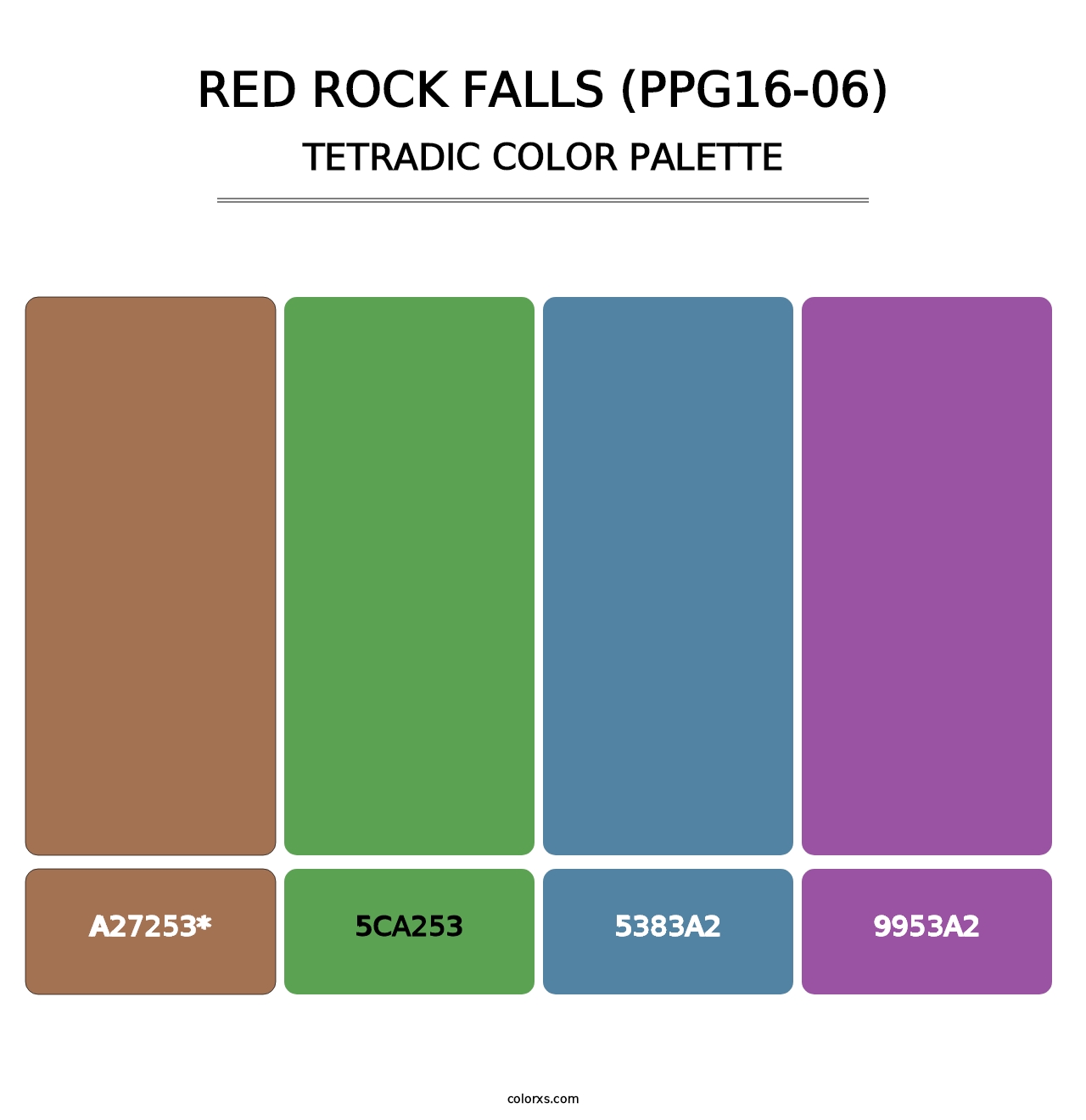 Red Rock Falls (PPG16-06) - Tetradic Color Palette