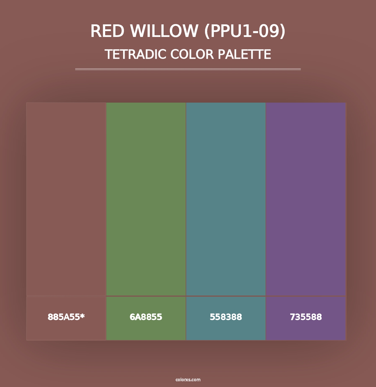 Red Willow (PPU1-09) - Tetradic Color Palette