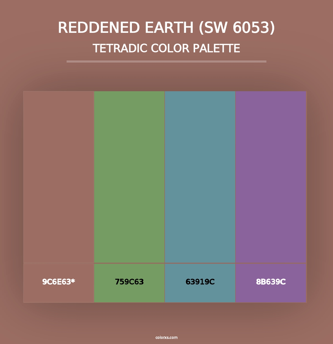 Reddened Earth (SW 6053) - Tetradic Color Palette