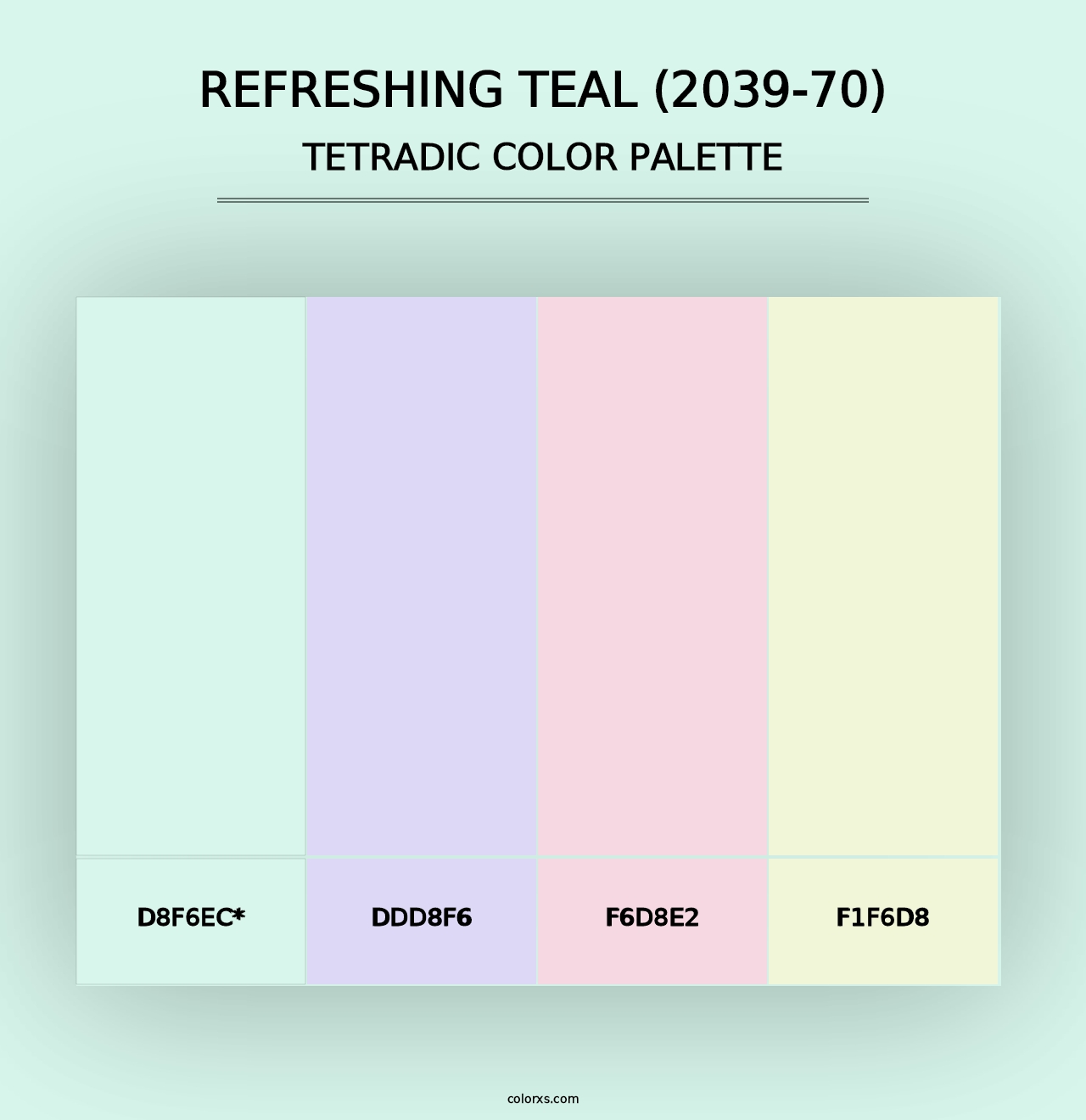 Refreshing Teal (2039-70) - Tetradic Color Palette