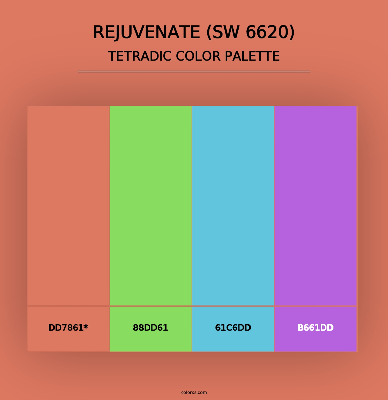 Rejuvenate (SW 6620) - Tetradic Color Palette