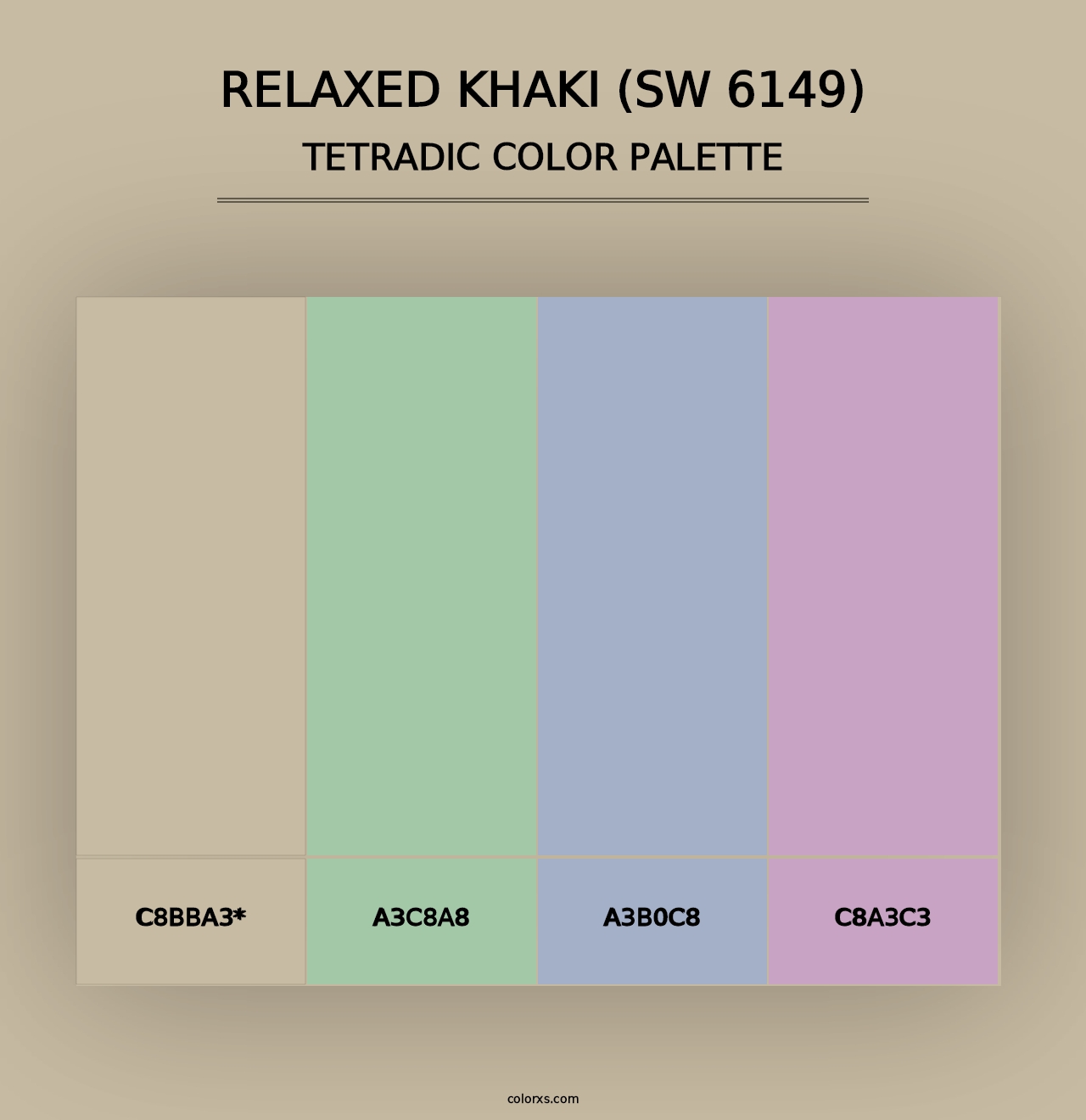 Relaxed Khaki (SW 6149) - Tetradic Color Palette