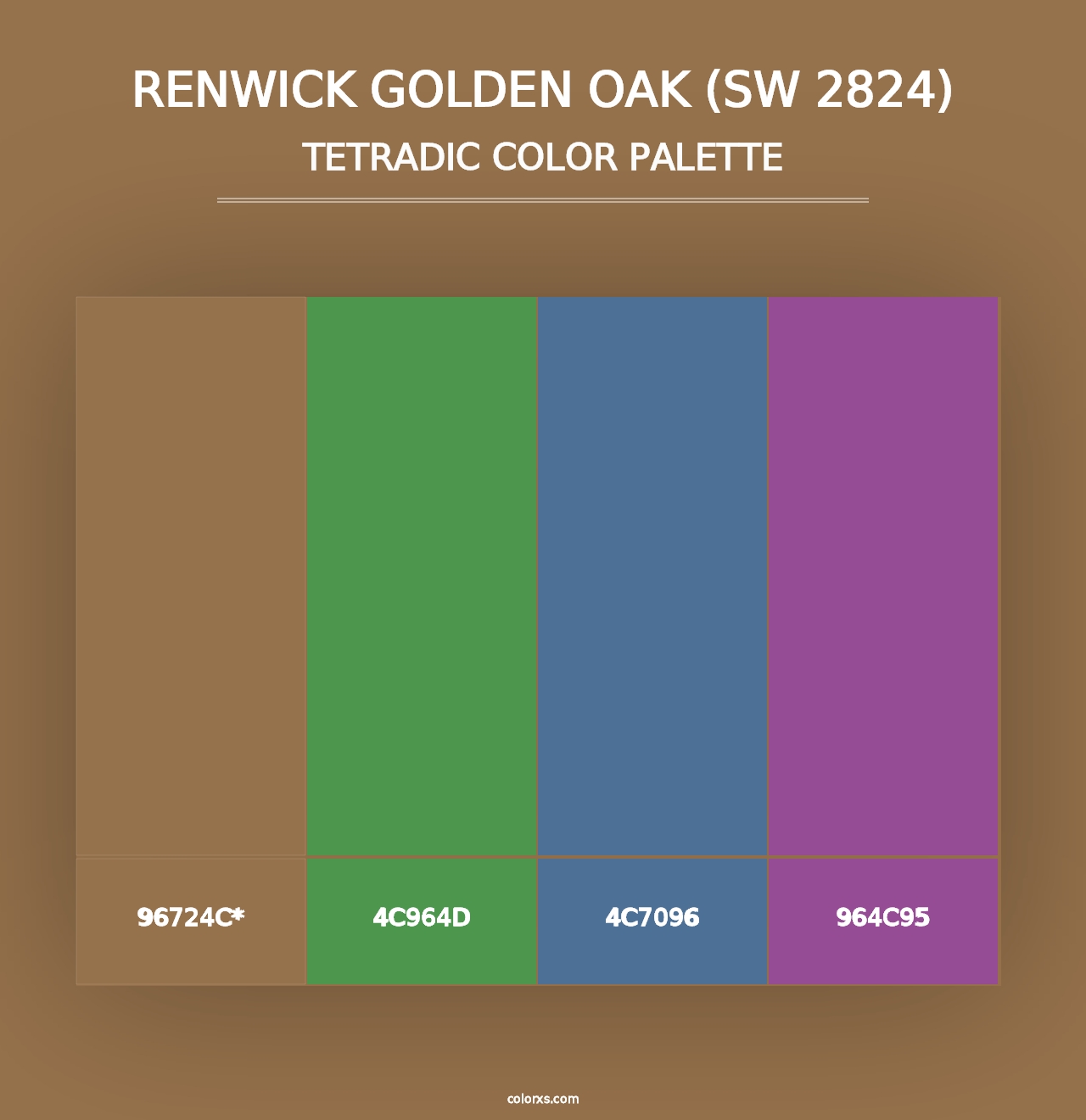 Renwick Golden Oak (SW 2824) - Tetradic Color Palette