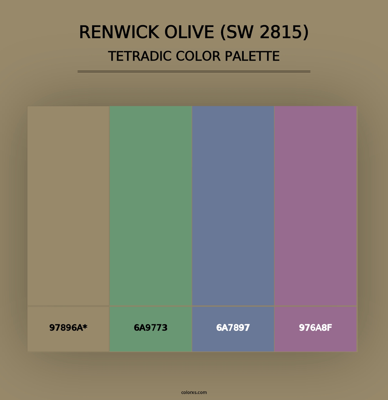 Renwick Olive (SW 2815) - Tetradic Color Palette