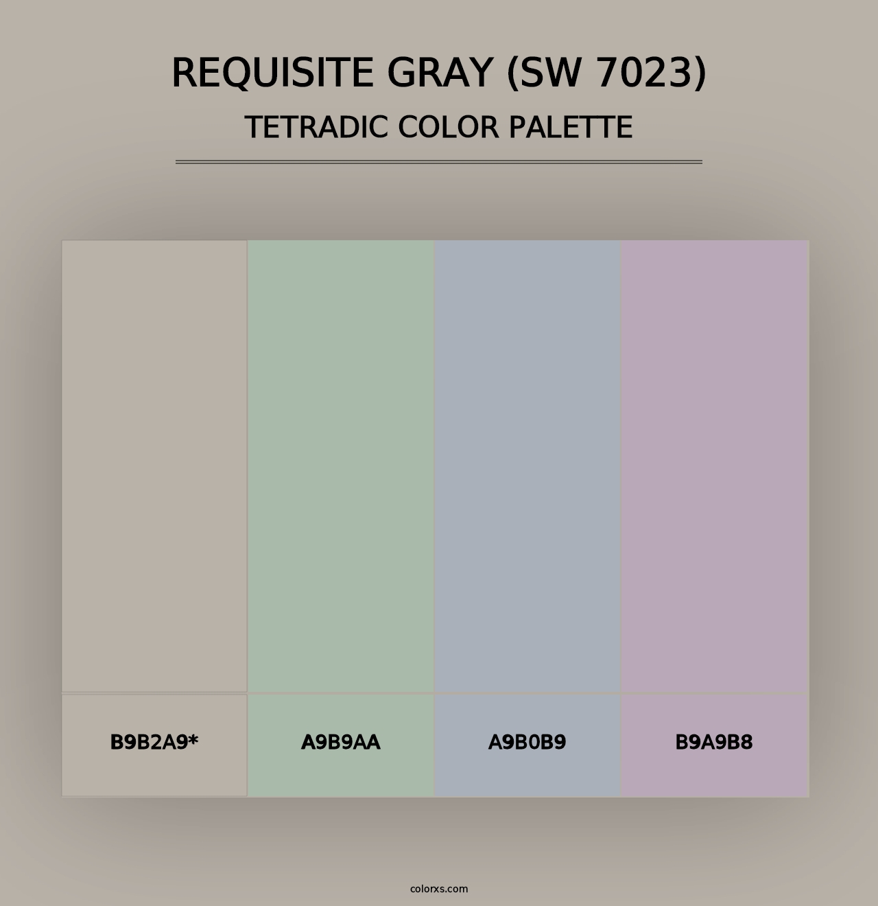 Requisite Gray (SW 7023) - Tetradic Color Palette