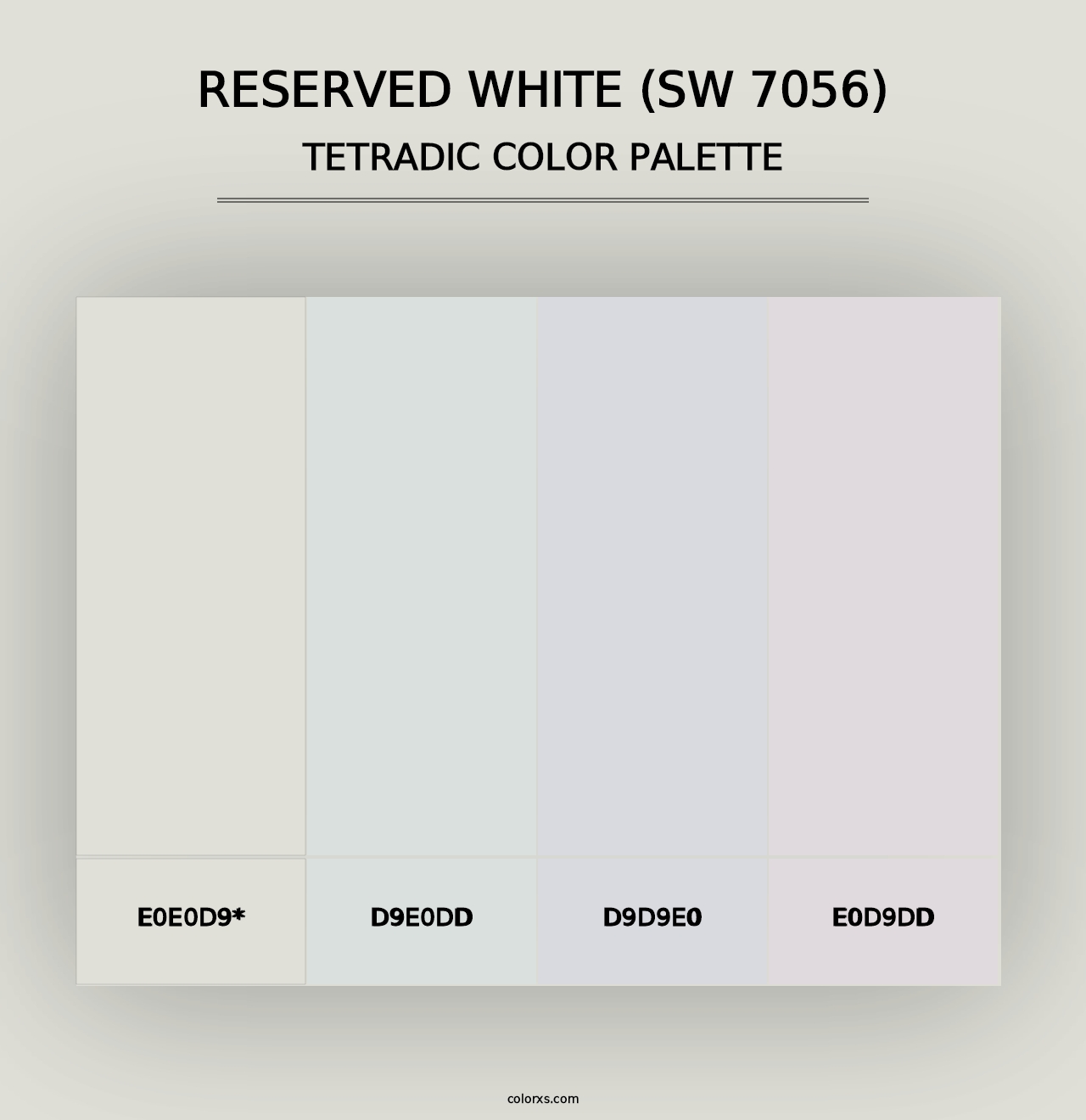 Reserved White (SW 7056) - Tetradic Color Palette