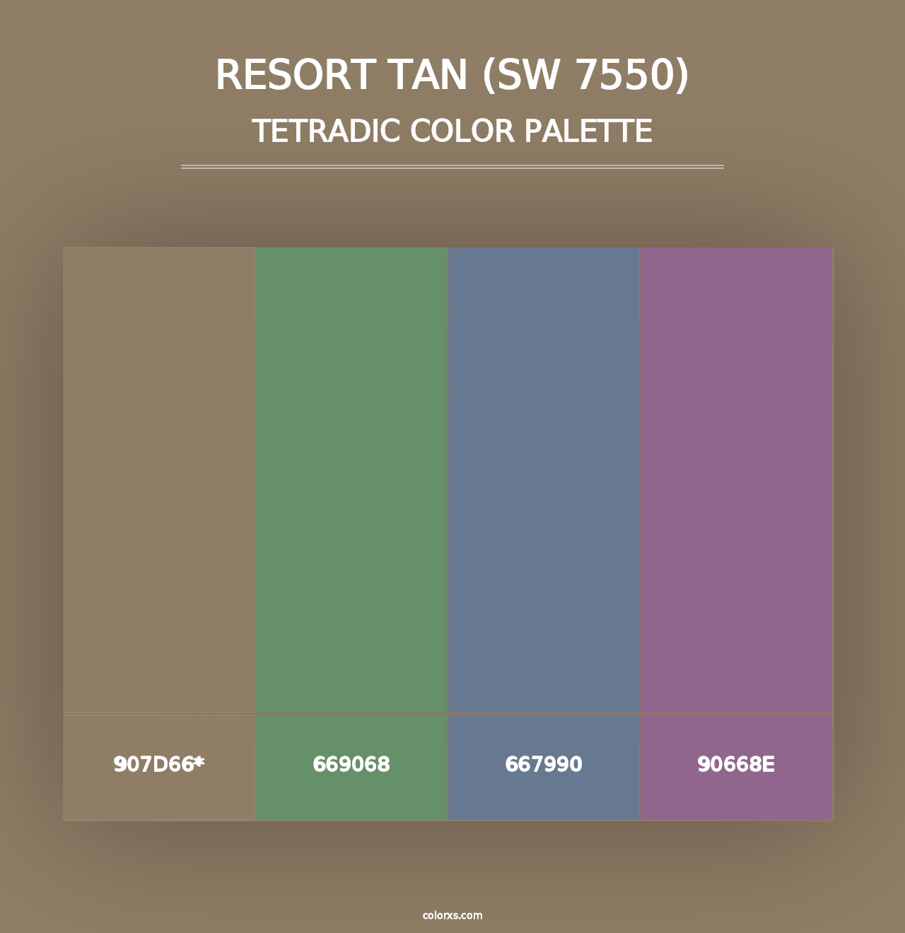 Resort Tan (SW 7550) - Tetradic Color Palette