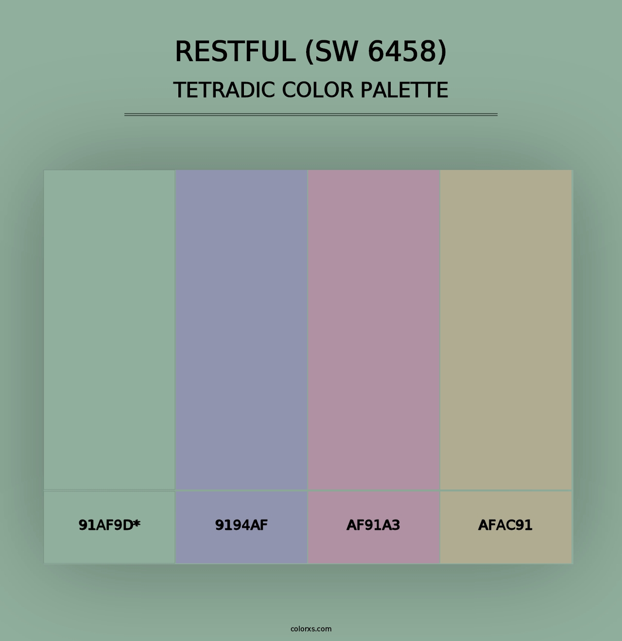 Restful (SW 6458) - Tetradic Color Palette