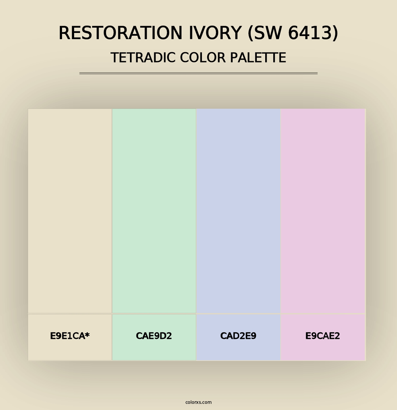 Restoration Ivory (SW 6413) - Tetradic Color Palette