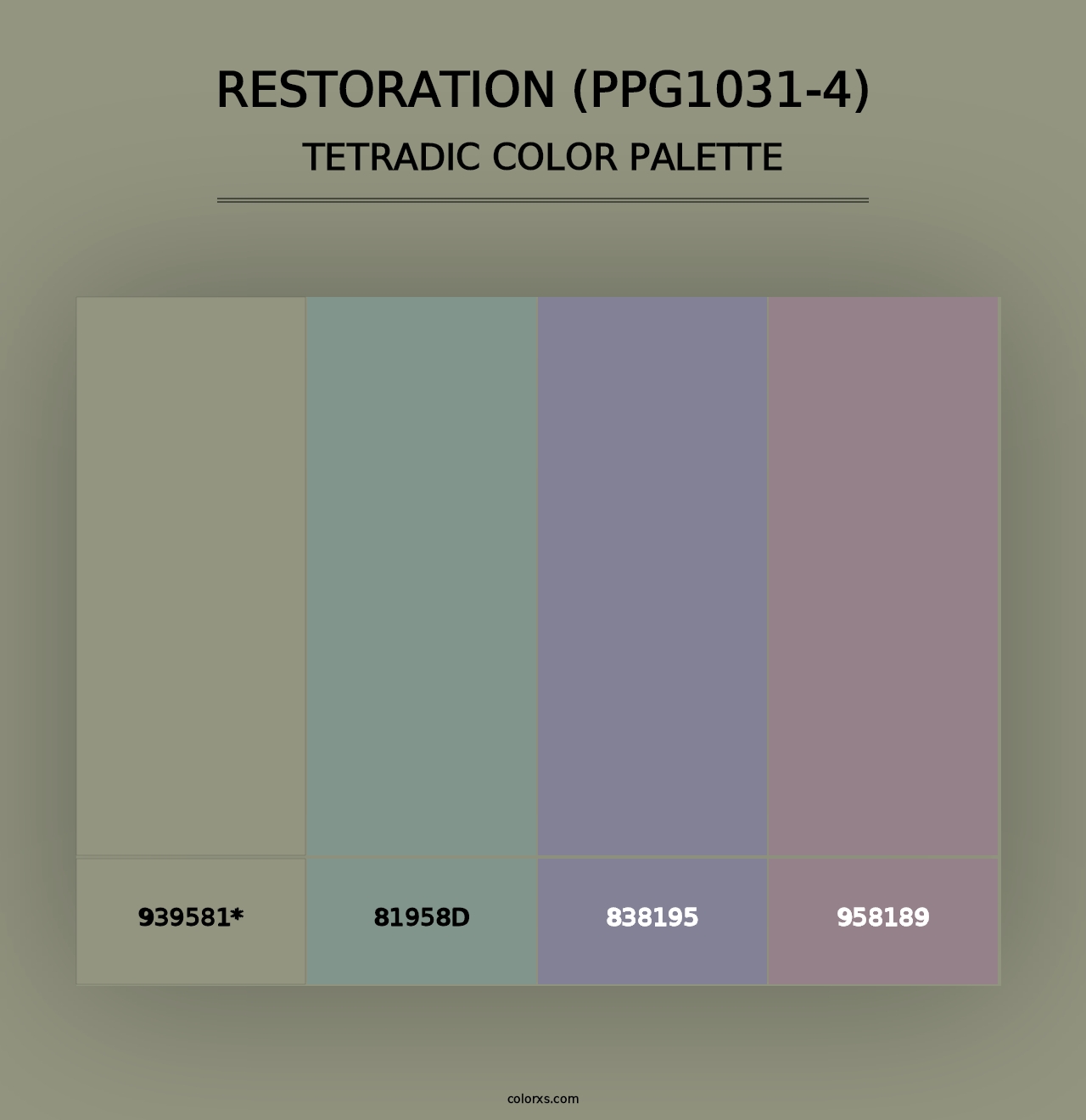 Restoration (PPG1031-4) - Tetradic Color Palette