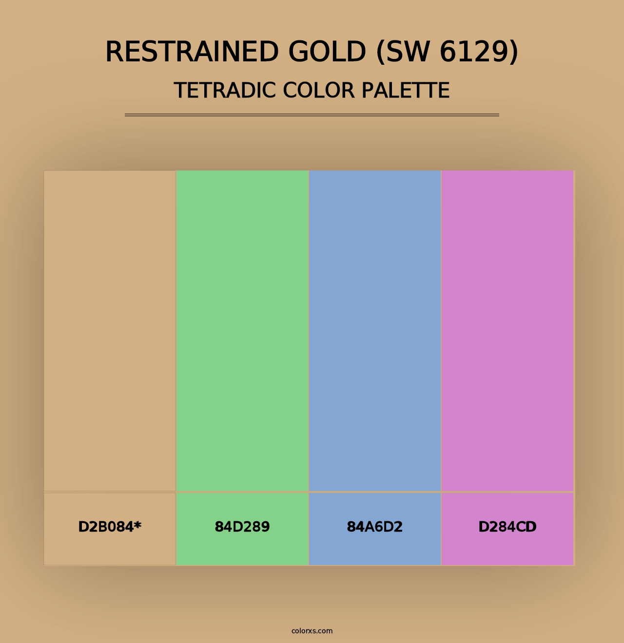 Restrained Gold (SW 6129) - Tetradic Color Palette