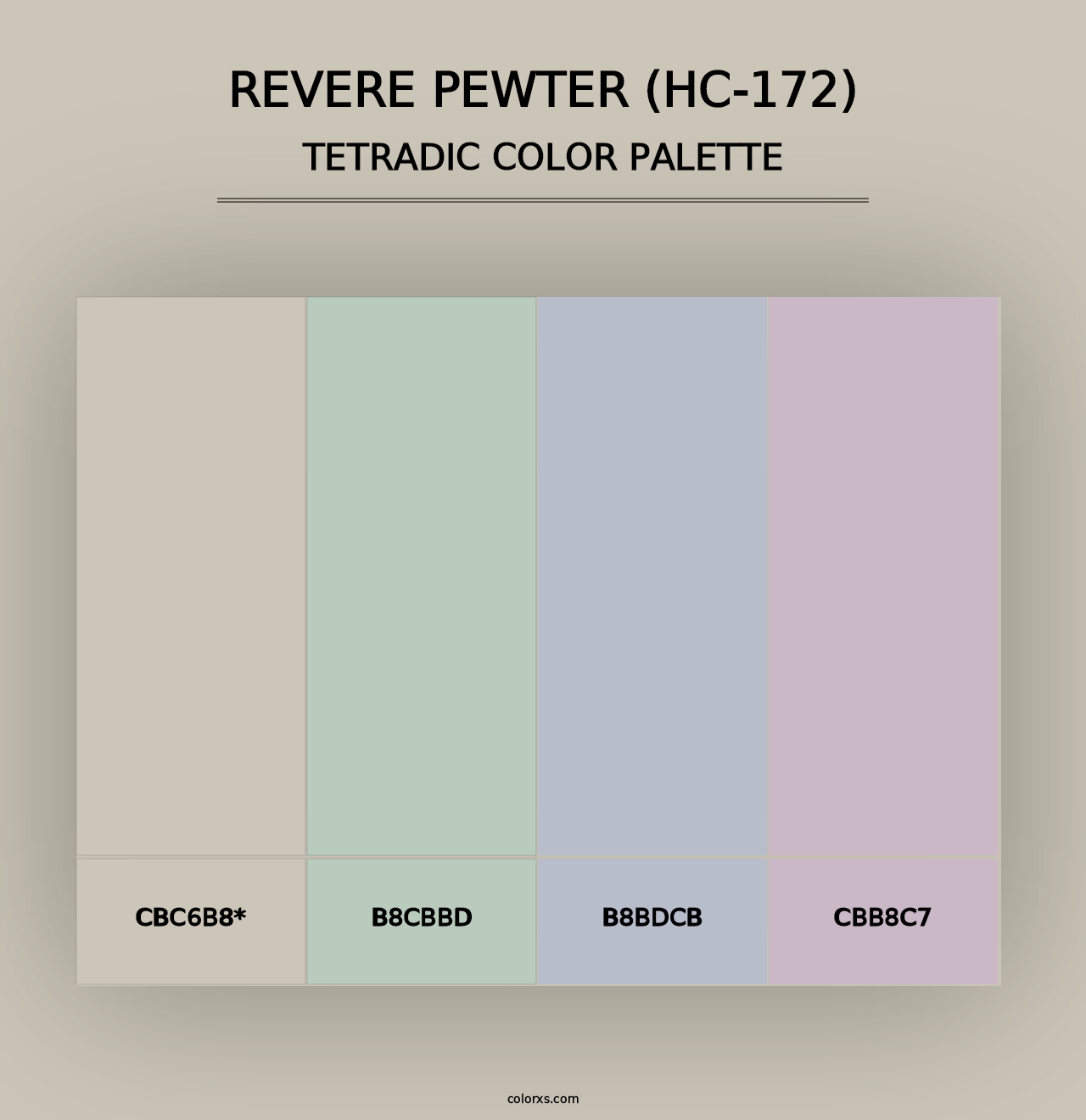 Revere Pewter (HC-172) - Tetradic Color Palette