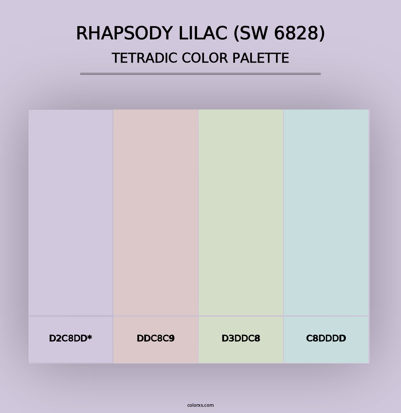 Rhapsody Lilac (SW 6828) - Tetradic Color Palette