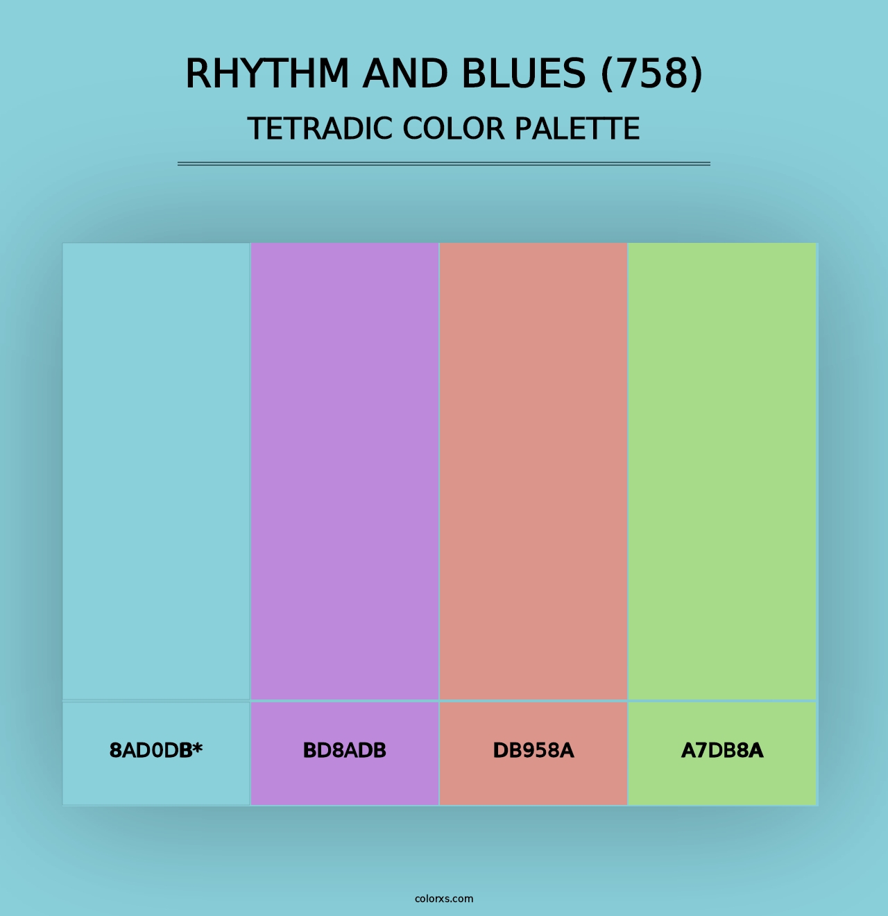 Rhythm and Blues (758) - Tetradic Color Palette