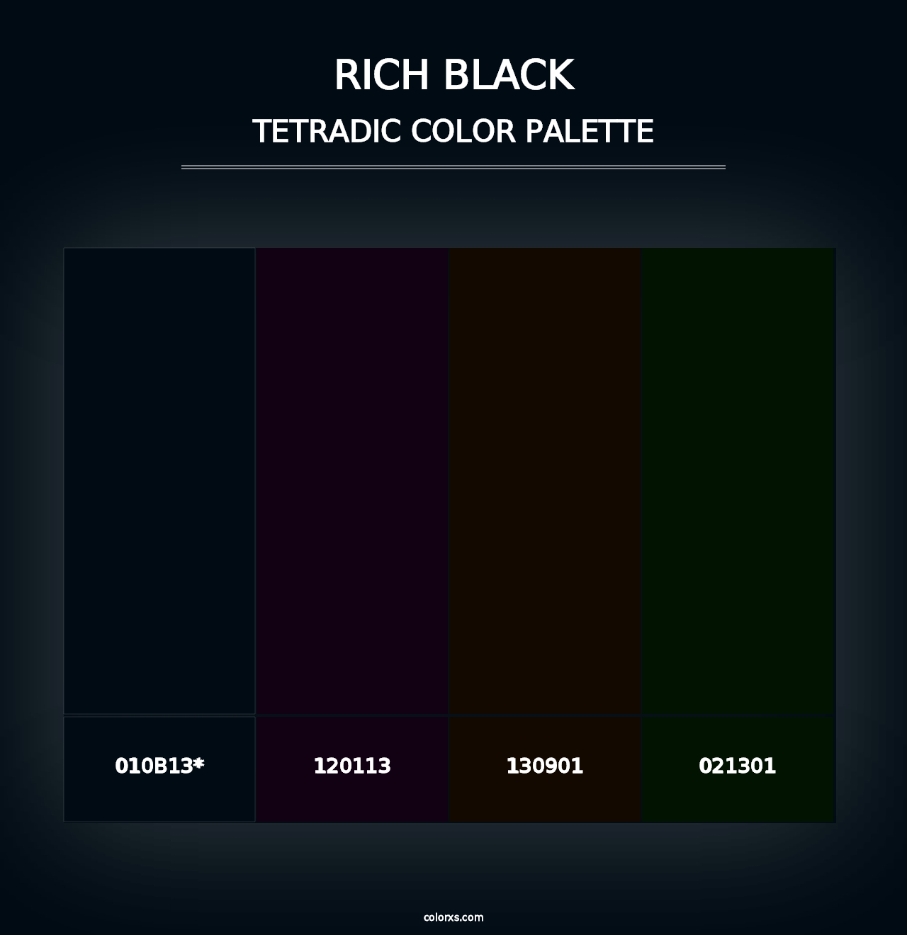 Rich Black - Tetradic Color Palette