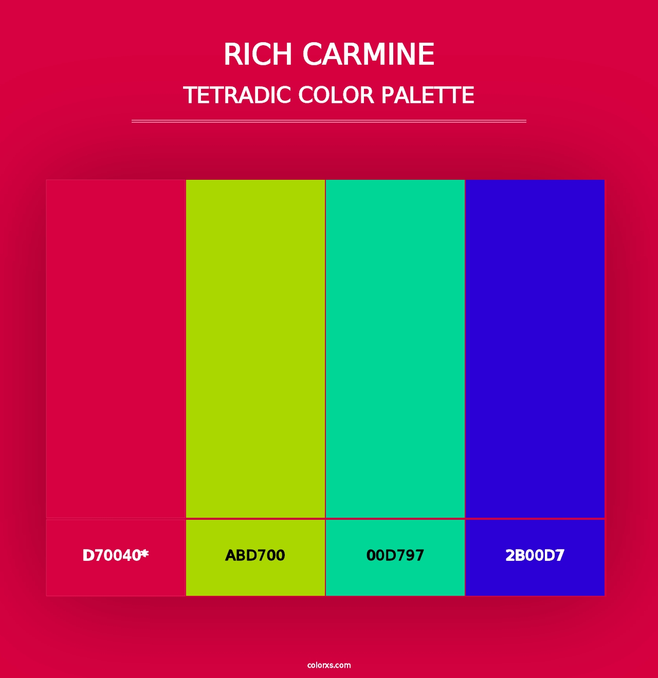 Rich Carmine - Tetradic Color Palette