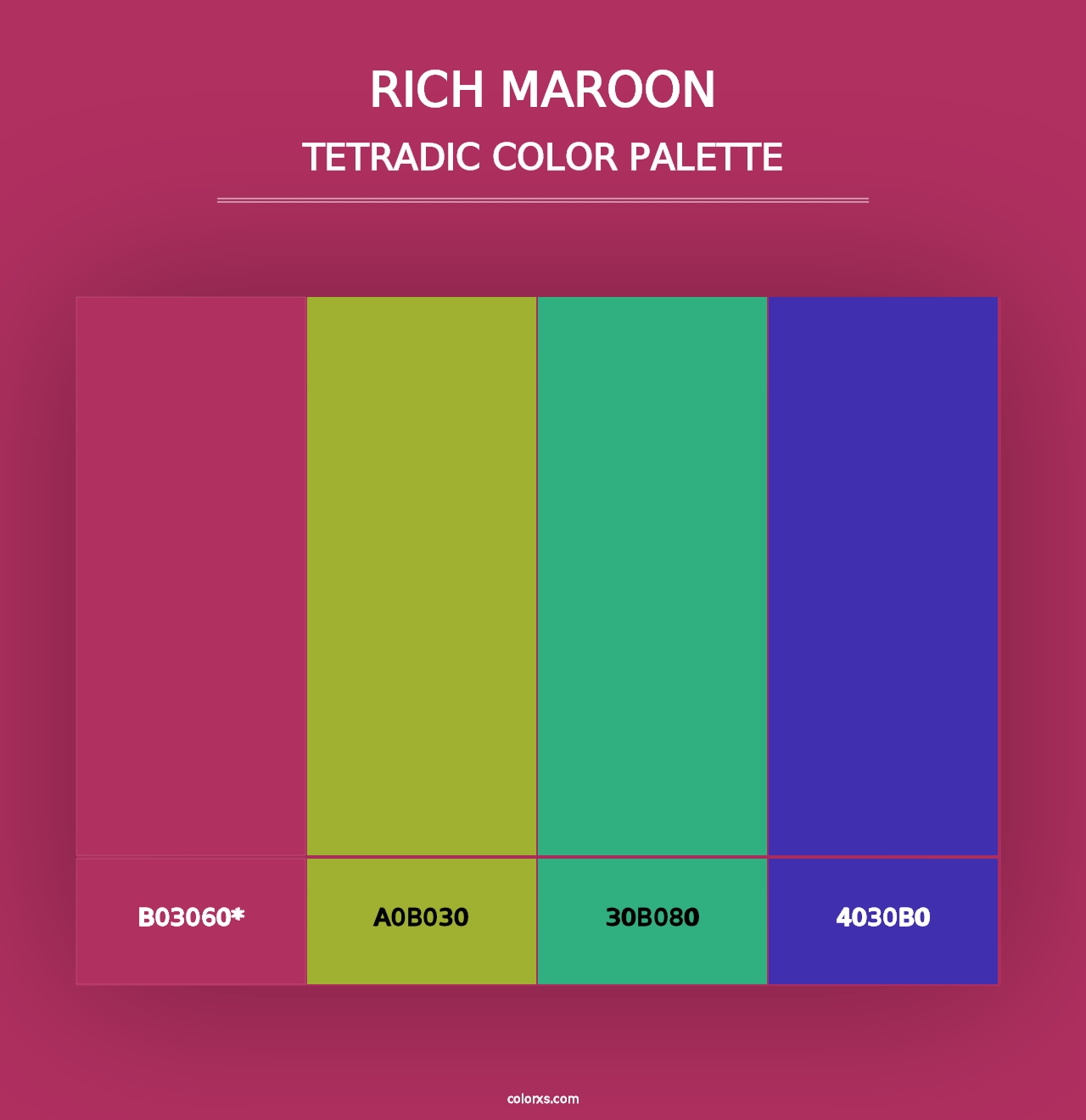 Rich Maroon - Tetradic Color Palette