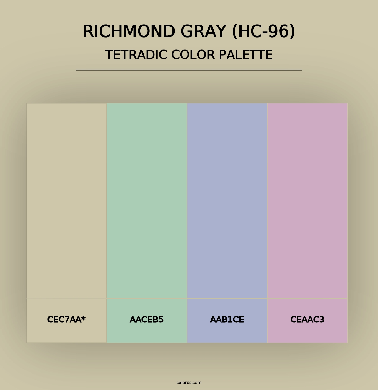 Richmond Gray (HC-96) - Tetradic Color Palette