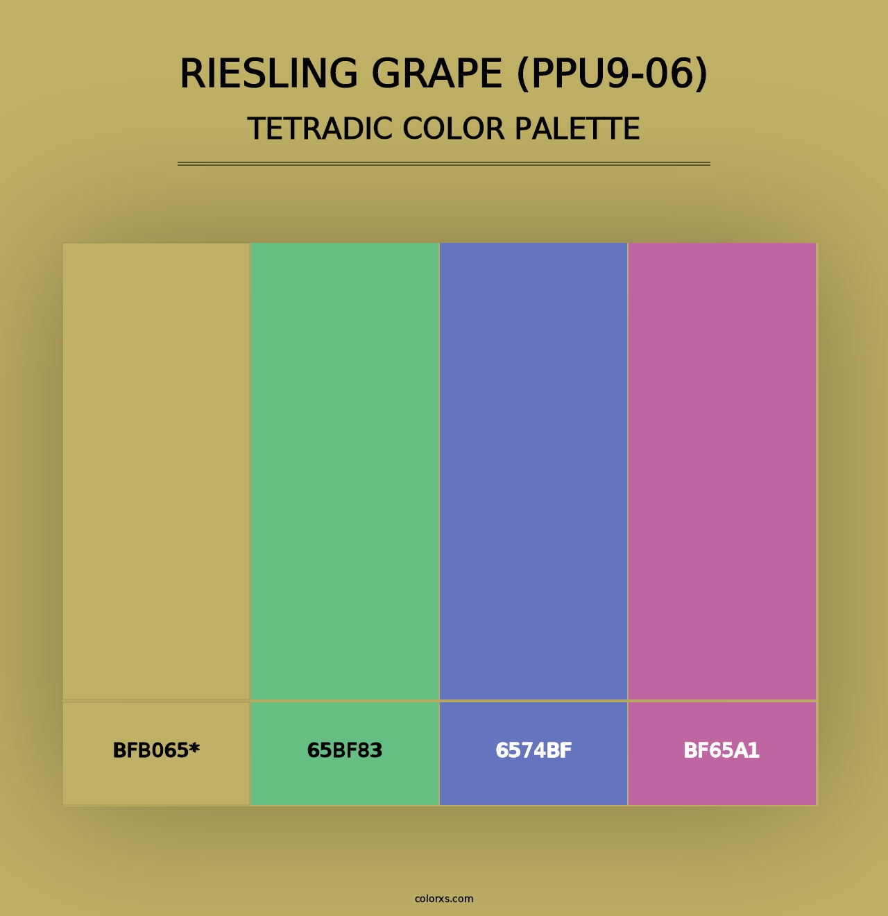 Riesling Grape (PPU9-06) - Tetradic Color Palette