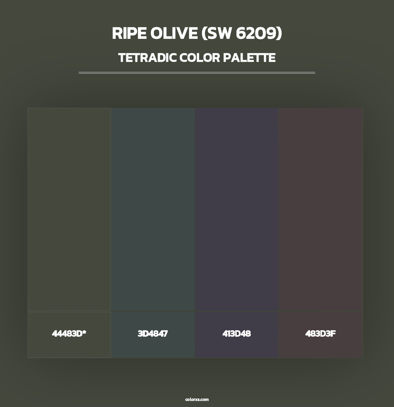 Ripe Olive (SW 6209) - Tetradic Color Palette