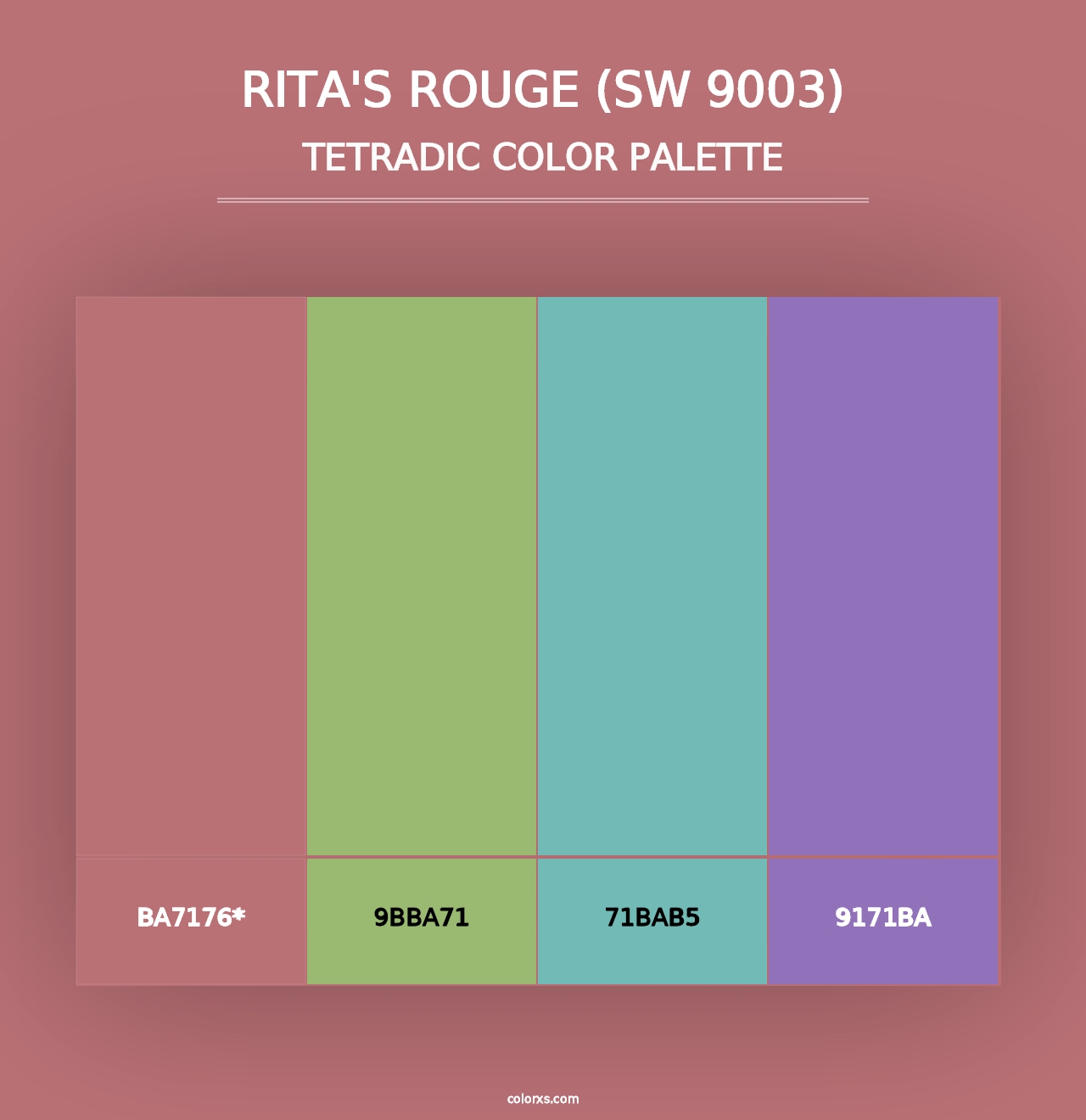 Rita's Rouge (SW 9003) - Tetradic Color Palette