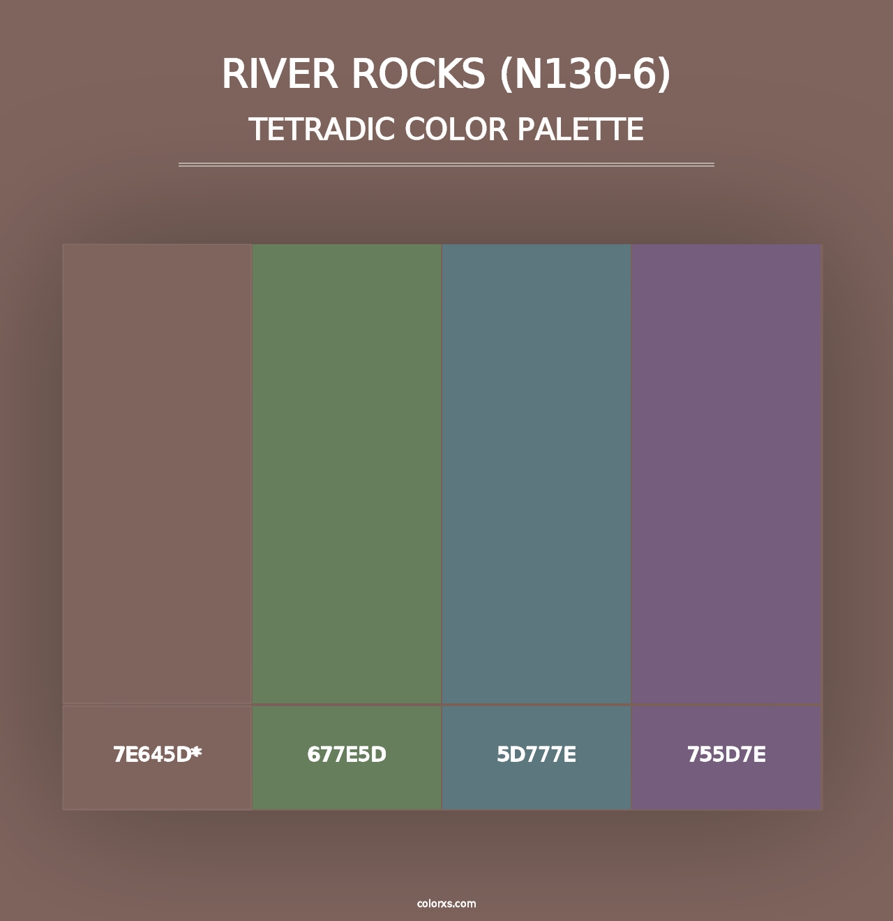 River Rocks (N130-6) - Tetradic Color Palette