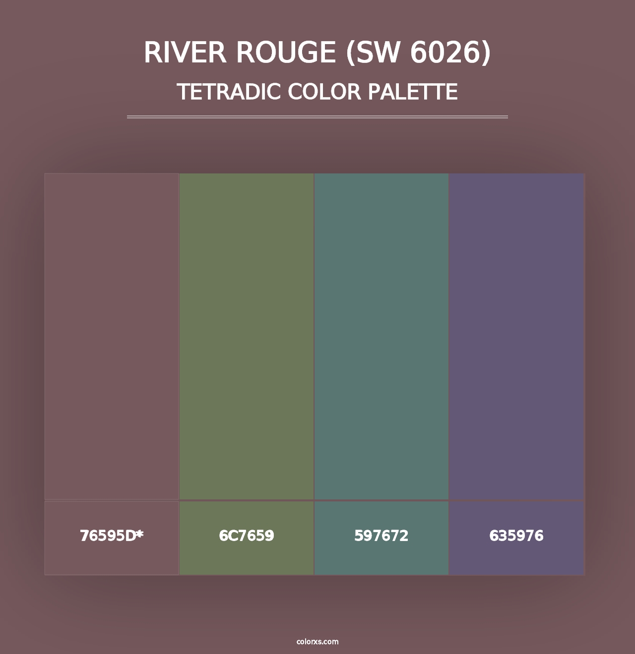 River Rouge (SW 6026) - Tetradic Color Palette