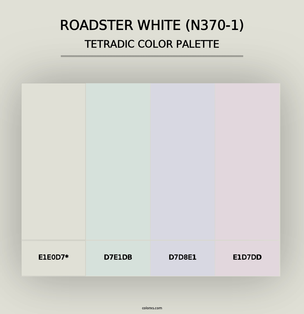 Roadster White (N370-1) - Tetradic Color Palette