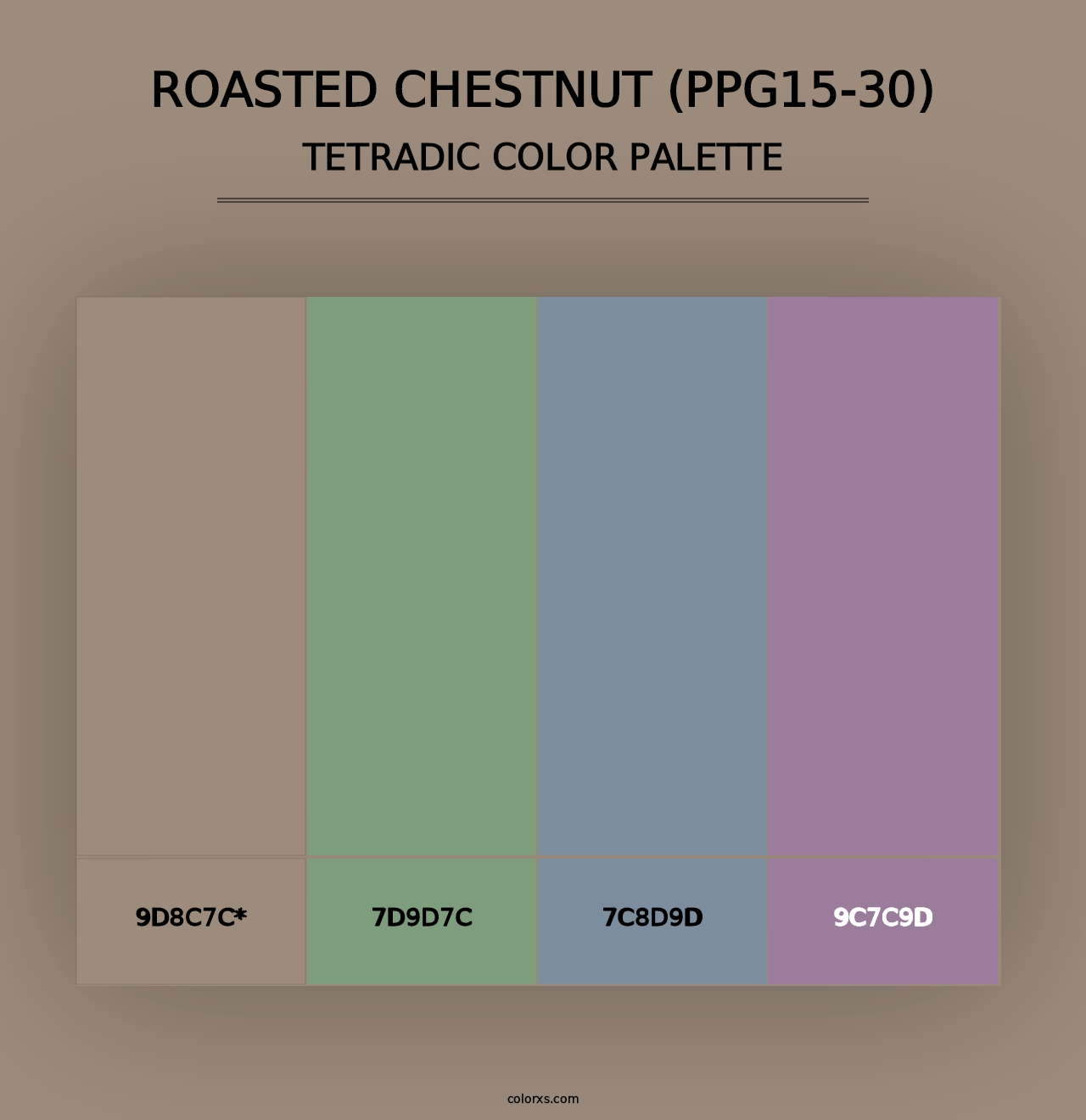 Roasted Chestnut (PPG15-30) - Tetradic Color Palette