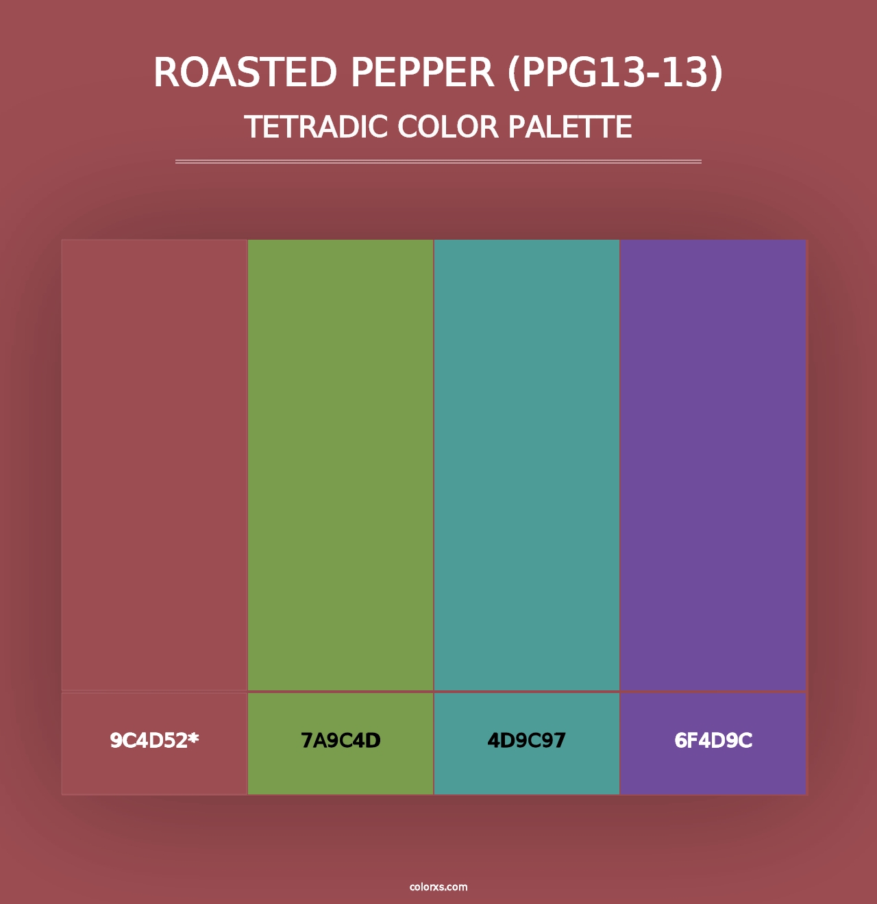 Roasted Pepper (PPG13-13) - Tetradic Color Palette