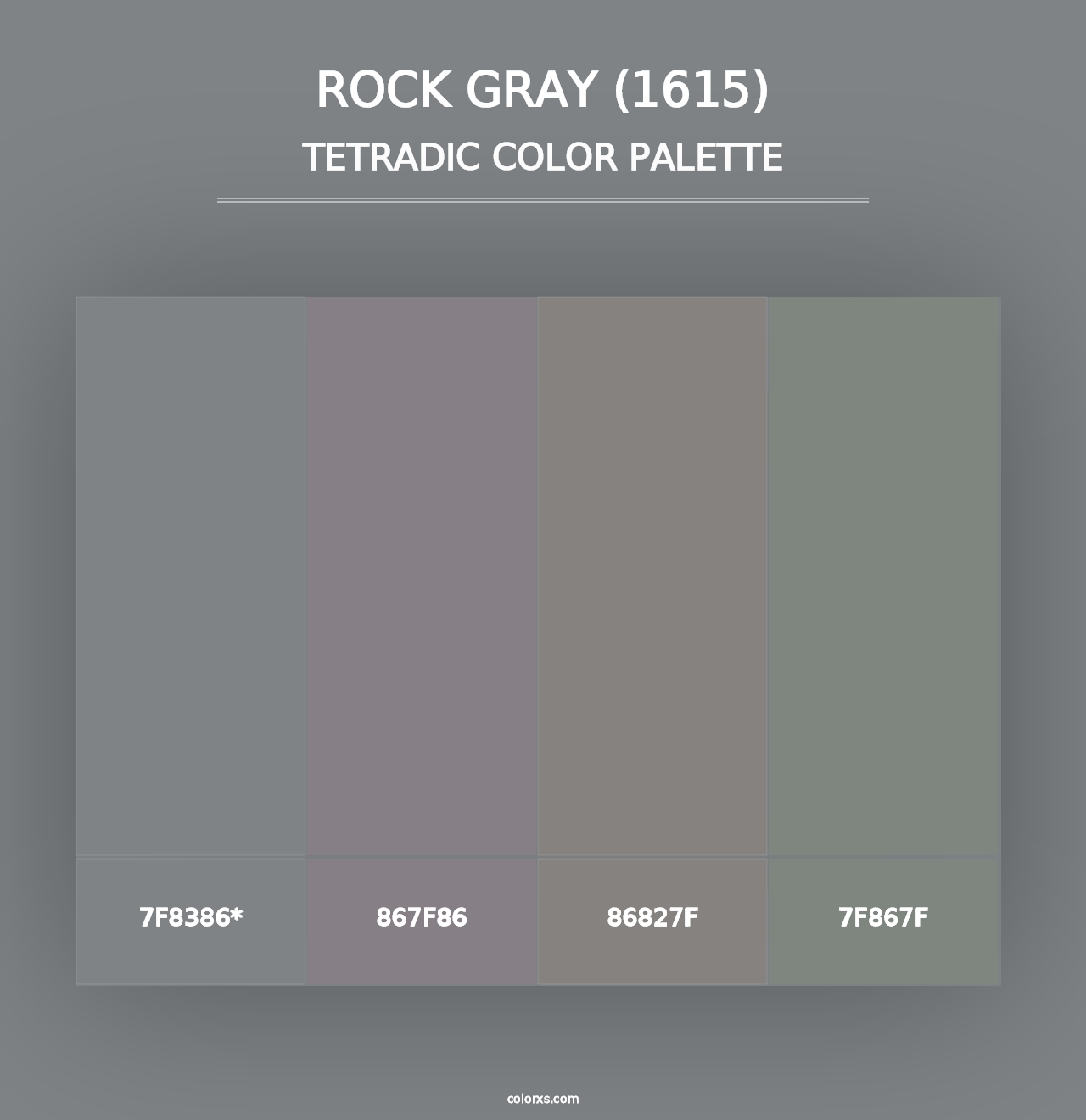 Rock Gray (1615) - Tetradic Color Palette